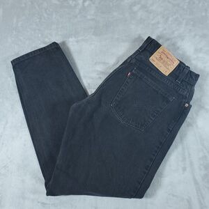 VTG Levi's Jeans Womens 14 Reg Black 550 Relaxed Taper Denim Grunge USA 90's